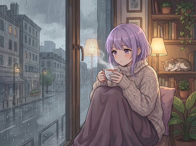 草莓视频动漫美图-雨天少女